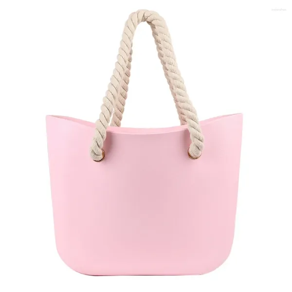 Sacos de noite Soft Silicone Tote Moda Doce Cor Tecido Corda Bolsas À Prova D 'Água Toalhas De Borracha Saco De Armazenamento Grande Capacidade Ombro