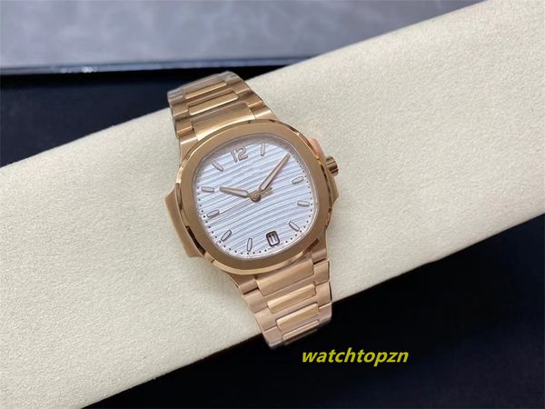 2024 Orologio da donna Superficie lucida a specchio Bracciale spazzolato Rivestimento fluorescente Datario Cal.324SC Movimento diametro 35,2 mm Specchio zaffiro