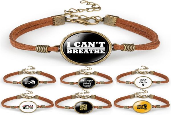 14 Stil i can039t Breathe Armband Black Lives Matter Protest gegen Männer und Frauen Kaffee Samtseil Armband Armband jewe3383145