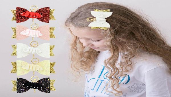 Grampos de cabelo para meninas de balé rosa brilhante halfcloth kids039s acessórios de cabelo ecológicos com strass clipes de cabelo 6686891