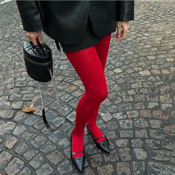 Frauen Socken Rote Strumpfhosen Winter Durchsichtig Schlanke Dessous Damen Strumpfhosen Spitze Leggings Bodys Sexy Damen