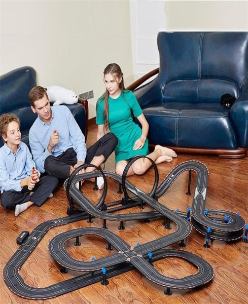 164 Track Racing Toy Children039S Oyuncak Araba Elektrikli Demiryolu Track Toy Set Yarış Track Çift Uzaktan Kumanda Araba Yuva Araba 220224273741