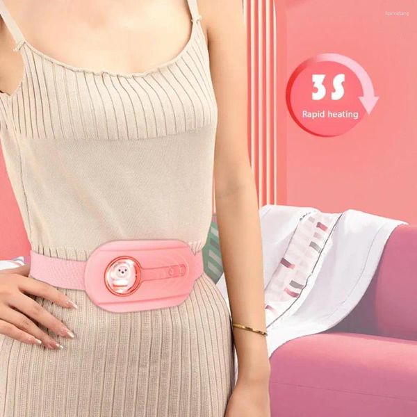 Tapetes Almofada de aquecimento elétrica sem fio cinto de alívio da dor menstrual com 4 modos de massagem vibratória temperatura ajustável para mulheres