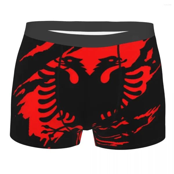 Mutande Vintage Flag Of Albania Intimo Maschile Sexy Stampato Personalizzato Albanian Pride Boxer Mutandine Slip Morbidi