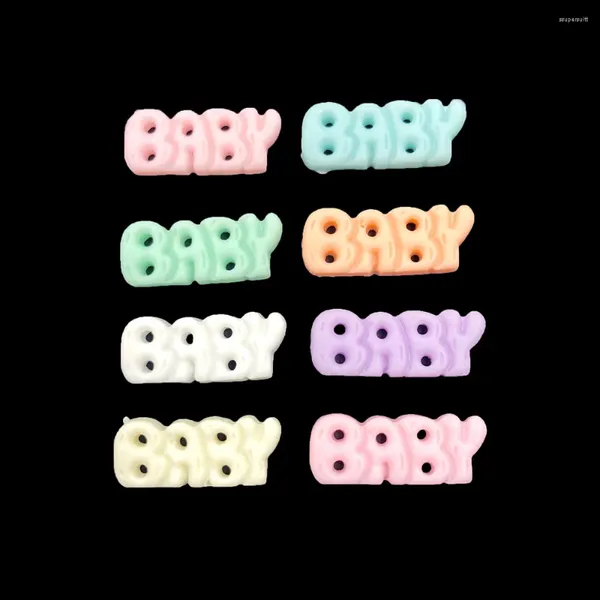 Figurine decorative 20 pezzi misti Cute Baby Lettera Flatback Cabochon per la cassa del telefono Decorazione abbellimenti Scrapbooking Accessori fai da te