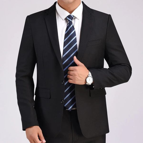 Ternos masculinos terno jovem negócios de meia idade profissional formal homem vestido de casamento traje de trabalho mais recente casaco calça projetos jaqueta 2 peças