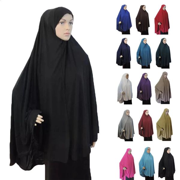 Mulheres muçulmanas hijab grande cachecol amira khimar sobrecarga niqab nikab eid ramadan roupas de oração árabe islâmico hijabs cabeça envoltório xale 240314