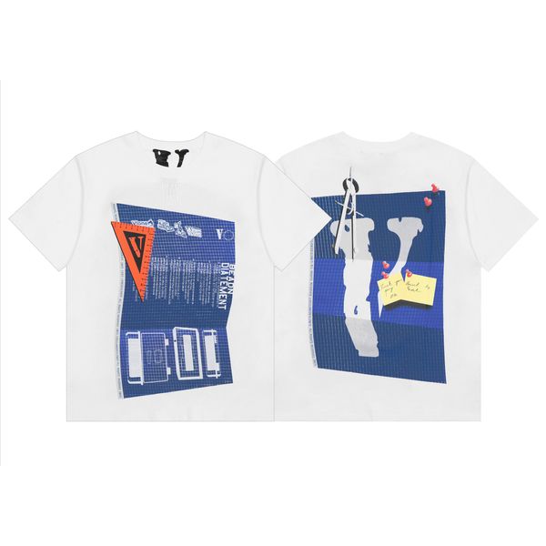 VLONE Tshirt New Brand tessuto in cotone lycra Camicie stampate con o-collo per uomo e donna T-shirt in cotone Casual manica corta Tendenza moda classica per camicia da uomo 6224