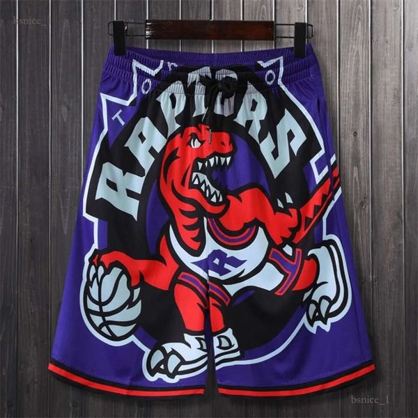 Estate per uomo Pantaloncini larghi Pantaloni corti da basket Bulls Raptors Pantaloncini sportivi da allenamento magici Streetwear Abbigliamento uomo Hip Hop 179