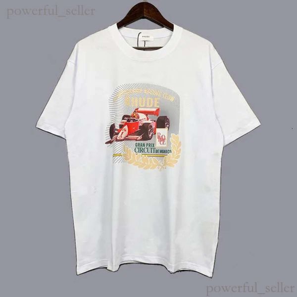 RH Designers Maglietta da uomo con ricamo Rhude per l'estate Maglietta da uomo con lettera Polo Maglietta da donna Abbigliamento Maniche corte Taglie grandi Taglie forti 100% cotone Taglia S-XL 695