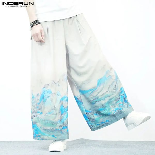 Pants Incerun 2023 Chinoiserie New Men Men Logo Pantalons Party mostra masculino Allmatch Retro Etnic Princiento Padrão Lares largas calças S5xl