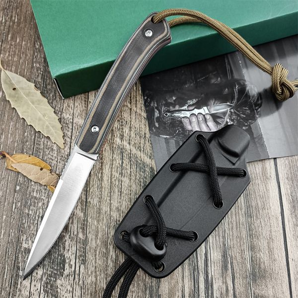 NUOVO 2382 Coltello tattico a lama fissa 8Cr13MoV Lama satinata Drop Point G10 Maniglie Trasporto quotidiano Coltelli da sopravvivenza per caccia da campeggio all'aperto 7471 5390 Strumenti EDC