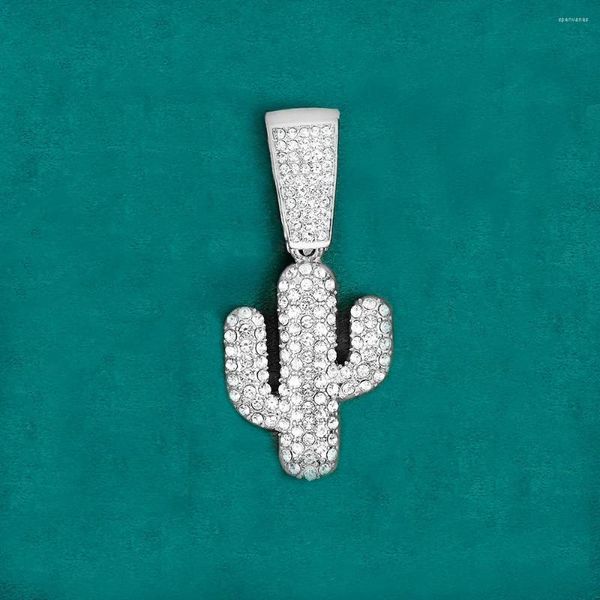 Anhänger-Halsketten Bling Cactus ist gepaart mit einer 4 mm breiten Seilkette für Männer und Frauen als tägliche Dekoration