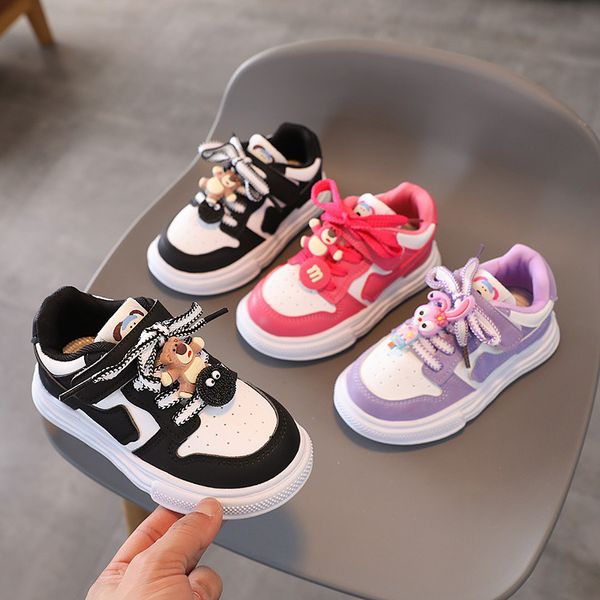 Frühling Low-Top Board Schuhe Herbst Leder Slip-on Casual Sneakers für Kinder Mädchen Jungen Kinder Sport Schuhe PU Spleißen 2024 Weiche Sohlen Baby Kleinkind Schuhe Größe 23-35