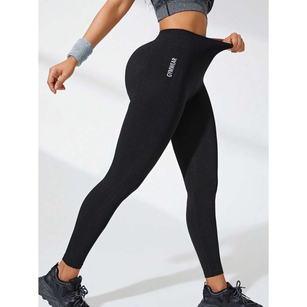 Lu Pant Align Align Lu Lemon Yoga Leggings in vita da donna Lettera Gymwear Senza cuciture Pantaloni sportivi per il sollevamento del sedere elasticizzati da donna 2024 Gym