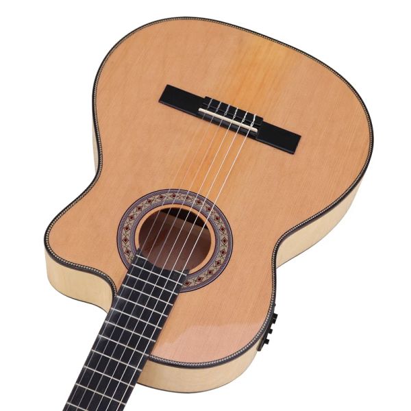 Gitarre, klassische Gitarre, 39 Zoll, natürliche Farbe, klassische Gitarre, Flammenahorn, Hochglanz-Finish, 6-saitige Gitarre, klassisch mit Eq