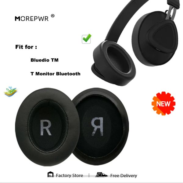 Accessori Morepwr Nuovo aggiornamento Cuscinetti auricolari di ricambio per monitor Bluedio TM T Cuffie Bluetooth Parti Cuscino in pelle Paraorecchie