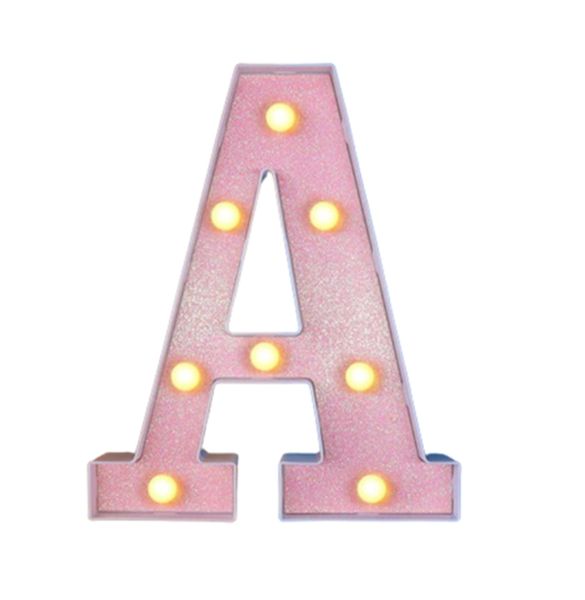 Letra do alfabeto com iluminação LED de 16 cm, iluminação com baixo consumo de energia, perfeita para decoração de casa personalizada e exibições de eventos