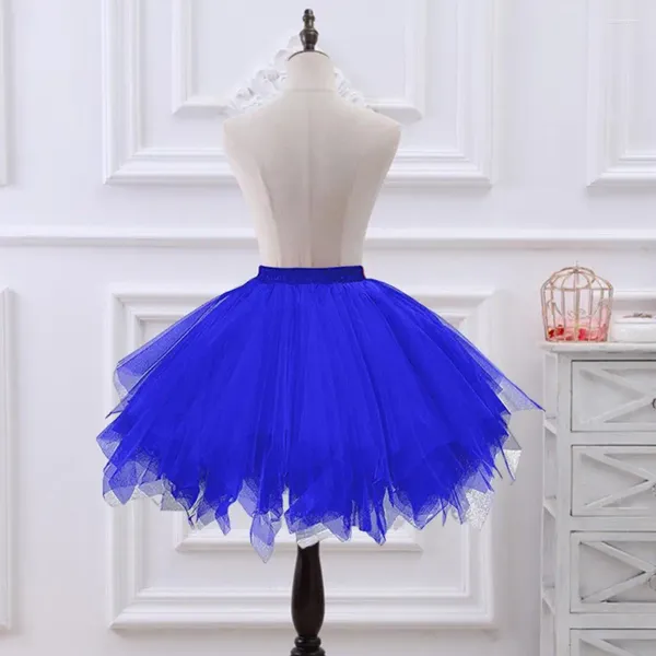 Saias femininas de cintura alta a-line saia elegante multi-camadas tule ballet para cintura alta dança wear petticoat clássico