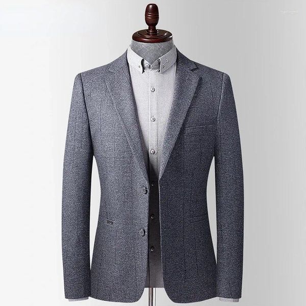 Мужские костюмы 2024, осенне-зимняя куртка, приталенная верхняя одежда, повседневный костюм высокого качества для молодых мужчин, костюм в корейском стиле для бизнеса