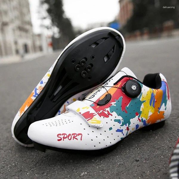 Bisiklet Ayakkabı Unisex Erkekler Kadın Profesyonel Koyu SPD Pedal Yol Bisiklet Bisiklet Spor Ayakkabı Artı Boyut