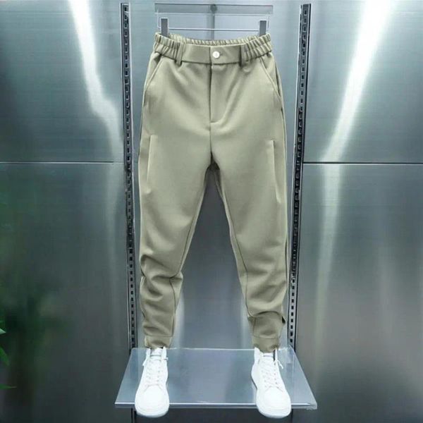 Pantaloni da uomo Pantaloni a pieghe casual tinta unita Tennis Stile sportivo con elastico in vita di lusso per l'autunno/inverno