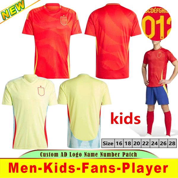 24 25 Maglia da calcio MORATA FERRAN ASENSIO 2024 Euro Cup SpANiSh Maglia da calcio della squadra nazionale da uomo Kit per bambini Set Casa Lontano Camisetas Espana RODRI OLMO ANSU FATI