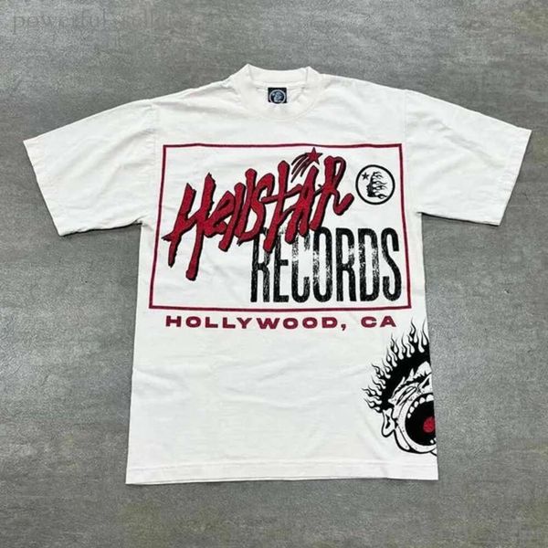 Camisetas masculinas White Hellstar Records homens homens Mulheres impressas camisa de designer camisetas de top casual T-shirt 474