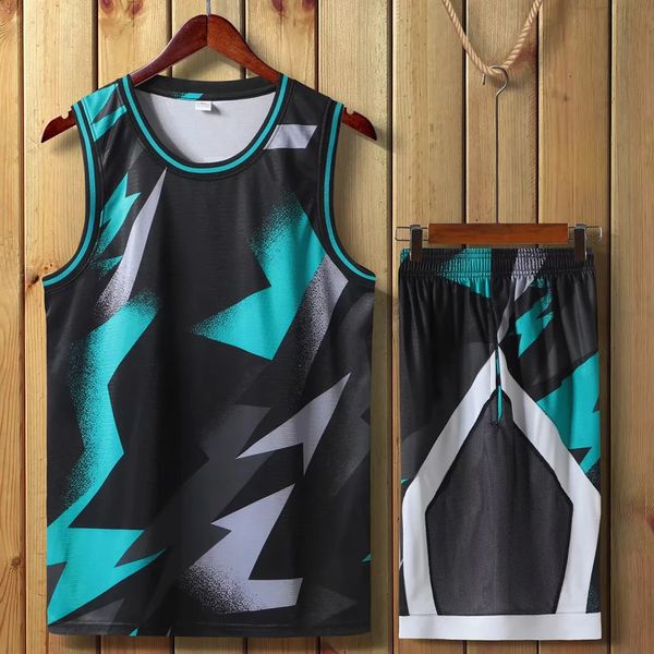 Camuflagem masculina conjunto de basquete uniformes kits roupas esportivas dos homens camisas de basquete faculdade fatos de treino diy personalizado 240314