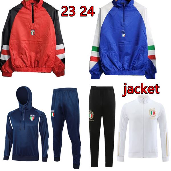 23 24 Italia tuta per adulti giacca con cerniera lunga Abbigliamento sportivo tuta da allenamento tuta da calcio 2023 2024 Italia tute da calcio per uomo e bambino