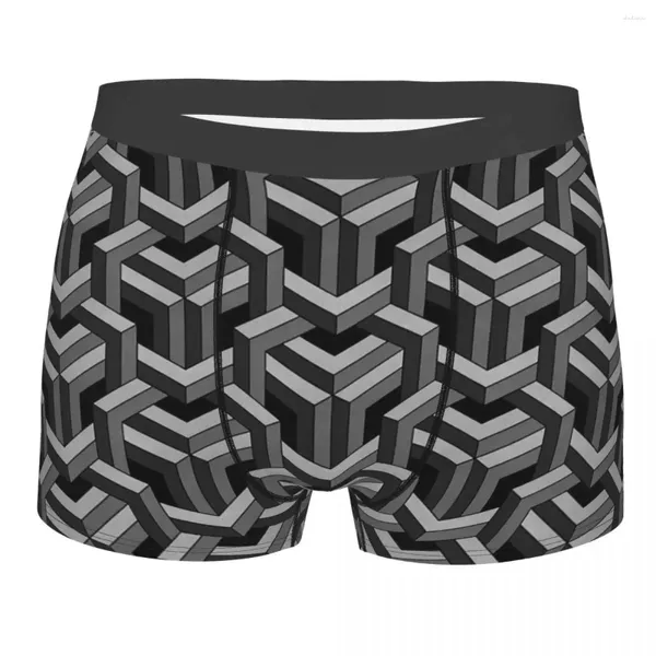 Cuecas faltando equação matemática m c escher 3d tridimensional breathbale calcinha homem roupa interior shorts boxer briefs