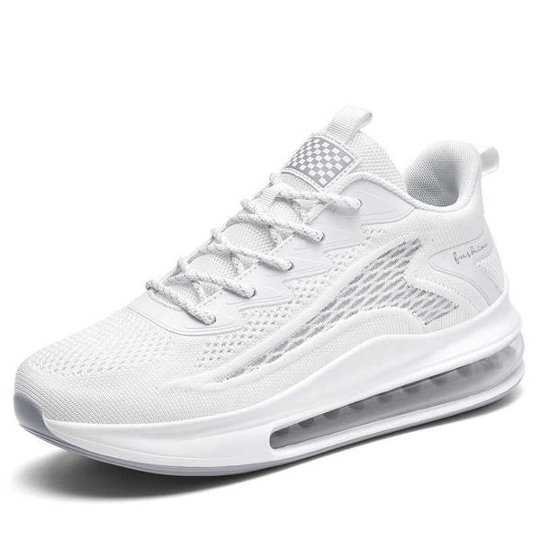 HBP Non-Brand Tenis de hombre Uomo Moda Sport Sneakers Pure White Air Cushion Large Size US 13 14 Scarpe da corsa per uomo