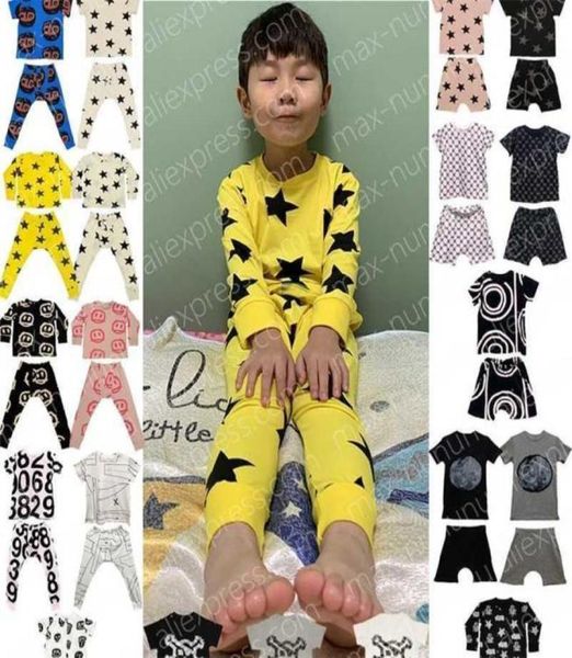 Kids Giyim Orijinal Etiketi Max Nununu Smiles Smiles Stars Numaralar Savaşçıları Kafatası Ay Pijamaları Ev Giyim 2111303494026