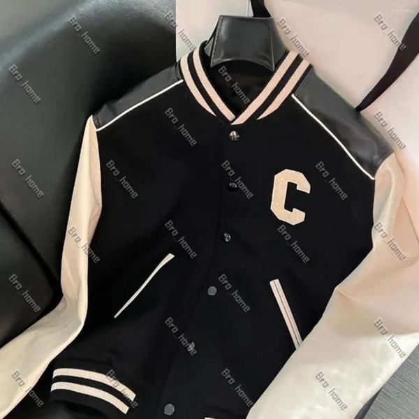 Giacche da uomo Giacca CE Uomo Camicie Celinly da uomo Designer Teddy Cuciture in pelle C-parola Lana Uniforme da baseball Lettere per la casa e Giacca di moda di fascia alta da donna 448