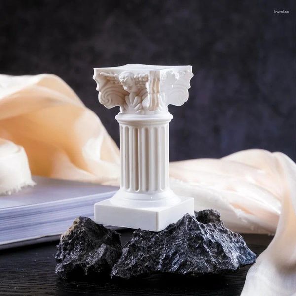 Titulares de velas 1 pc artificial pogal adereços coluna romana decoração de casa titular castiçal po adorno