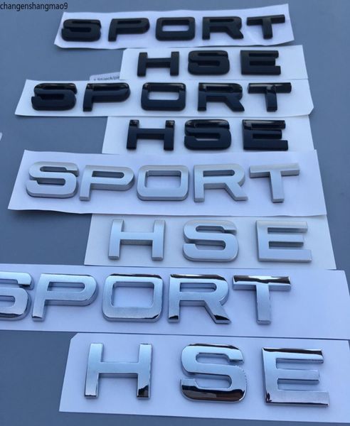 Letras emblema emblema para land range rover sport v8 hse estilo do carro tronco traseiro elipse logotipo adesivo preto brilhante prata fosca vermelho6016172