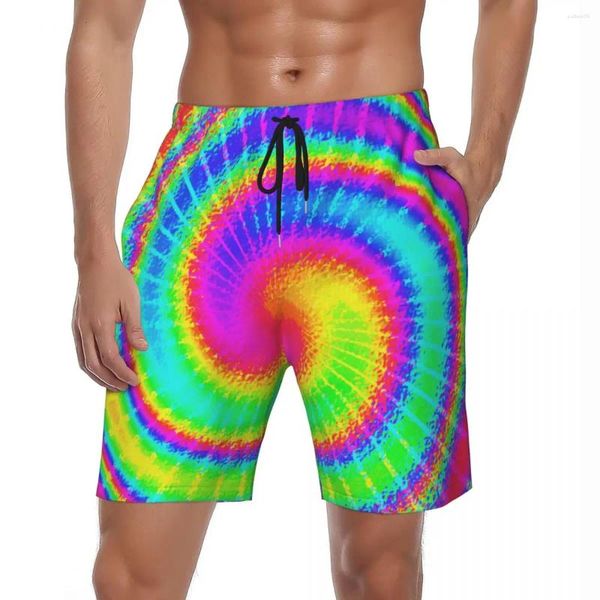 Herren Shorts Sommer Board Männer Hippie Sport Retro 70er Jahre Tie Dye Strand Kurze Hosen Hawaii Fast Dry Trunks Plus Size