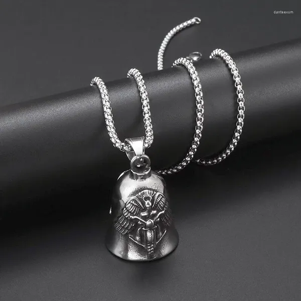 Anhänger Halsketten Engel Reiten Motorrad Glocke Hip-Hop Rock Metal Punk Zubehör Trendy Mode Amulett Schmuck Geschenk Für Männer Und Frauen