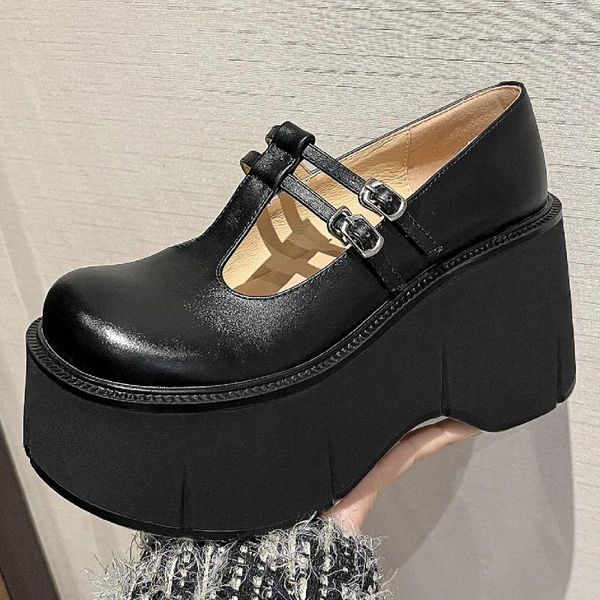 Casual Schuhe Danxuefei frauen Echtes Leder Dicke Sohle Plattform Wohnungen Weibliche Hohe Qualität Karree Aufzug Für Frauen Verkauf