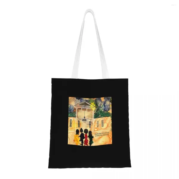 Сумки для покупок Wellesley Alumnae Of African Descent Canvas Bag Складная женская дорожная сумка через плечо