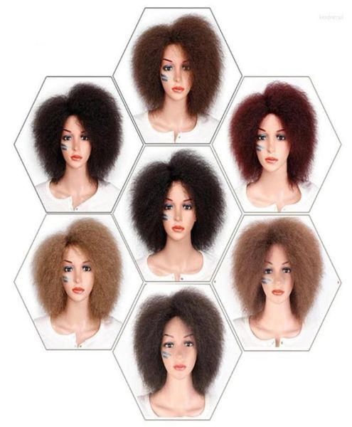 Synthetische Perücken, 65-Zoll-Haar, kurze, verworrene, lockige Afro-Perücke, super flauschig, für Frauen, 100 g, Rot, Braun, Schwarz, Kend227418853