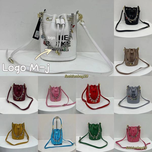 M-jis tasarımcı çanta moda kova çantası büyük kapasiteli doku omuz çantası ins rüzgar sokak fotoğrafı baskılı crossbody çanta