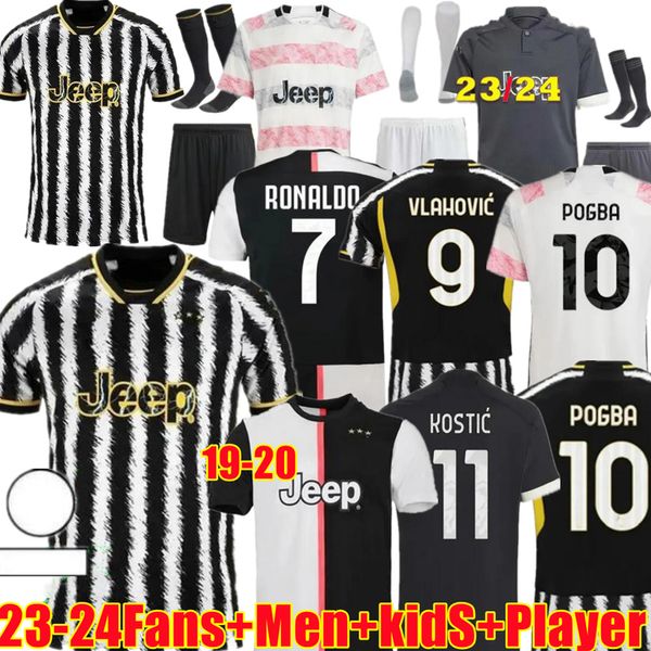 Camisas de futebol Juventus 23 24 25 YILDIZ VLAHOVIC jogador McKENIE T.WEAH GATTI BREMER DANILO RUGANI CERRI localizarlli camisa de futebol 2023 2024 kits homens e crianças unifor