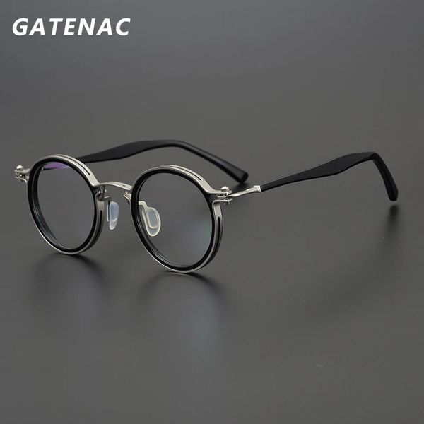 Vintage Runde Acetat Brille Rahmen Männer Retro Myopie Optische Brillen Frauen Korea Luxus Marke Brillen 240314