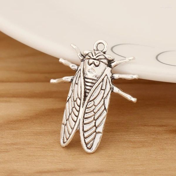 Charms 20 Stück tibetische Silber Zikade Käfer Insekt Anhänger für DIY Armband Halskette Schmuckherstellung Zubehör 28x23mm