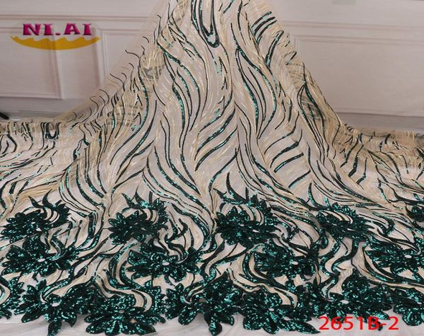 2019 hohe Qualität Afrikanische Pailletten Spitze Stoff Französisch Net Stickerei Tüll Spitze Stoff Für Nigerianischen Hochzeit Party Kleid XY2651B22606895