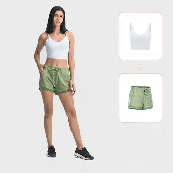 Lu Align Lemon LL Conjuntos femininos leggings de verão em forma de U sem anel de aço com almofada no peito embutida Sutiã esportivo para mulheres Academia sem mangas Fiess Yoga Tops