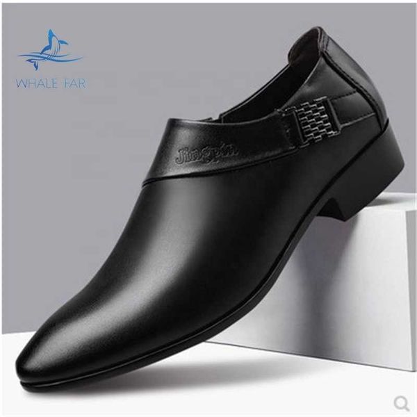 Hbp não-marca novos sapatos de couro masculino de negócios vintage vestido formal masculino moda casual calçados respiráveis absorventes de choque