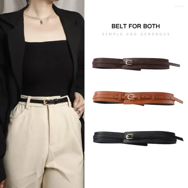Cintos Pu Couro Destacável Cinturão Elegante Pin Fivela Cintura Larga Vintage Casaco Vestido Cinto Para Mulheres R2J4