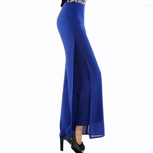 Pantaloni da donna Donna Estate Gamba larga Vita alta Doppi strati Cerniera in chiffon con spacco laterale Bellissimi pantaloni sottili eleganti Z159